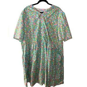 Open back dress with pockets (Sz 3x)for seniors,patients, or disabled adults